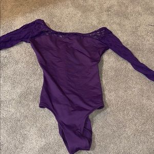Baltogs Long Sleeve Lace Purple Leotard